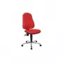 TOPSTAR Point 60 cadeira giratória vermelha com mecanismo de contacto permanente, encosto ajustável em altura, apoios de braços T2 fixos, rodas com travão dependente da carga, certificada GS 8169G21
