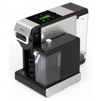 TORNADO TST-550M-GS máquina de café 7-em-1 com bomba de 15 bar, depósito de água de 1,8 l, espumador de leite – preto/prateado
