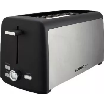 Torradeira Tornado TTA-7402-GS – torradeira pop-up de 2 fatias 1400W com 7 níveis de tostagem, preto/prateado