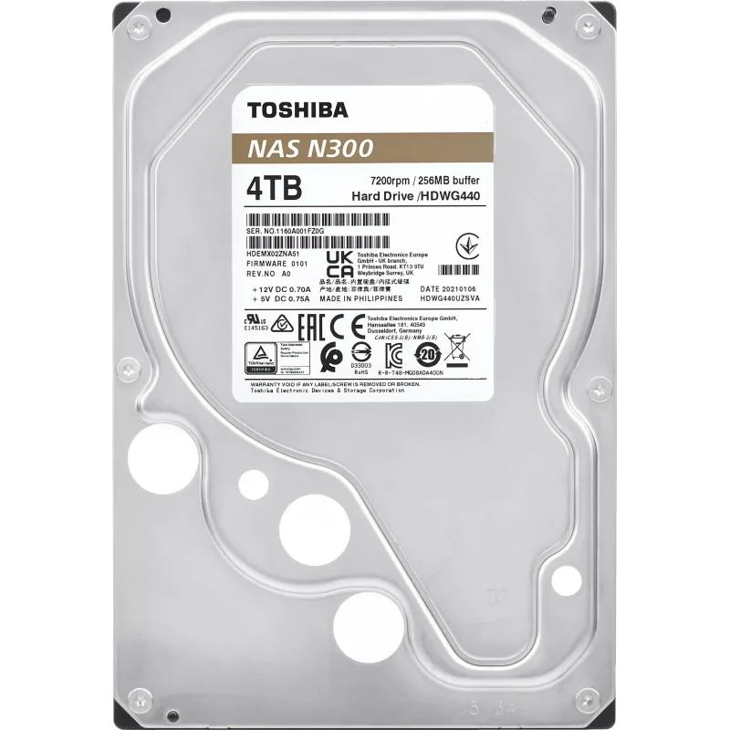 Toshiba N300 NAS 4TB Disco Rígido Interno 3,5