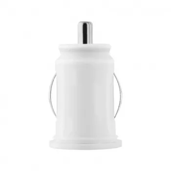 TOTI Carregador de automóvel USB duplo com cabo Micro-USB 1m 2,1A, branco