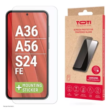 TOTI Protetor de ecrã Tempered Glass 2D para Samsung Galaxy A37/A57/A36/A56/S24 FE/S25 FE