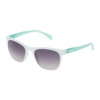 Óculos de sol TOUS STO912-536G7M para mulher Havana armação de acetato retangulares com lentes degradê castanhas