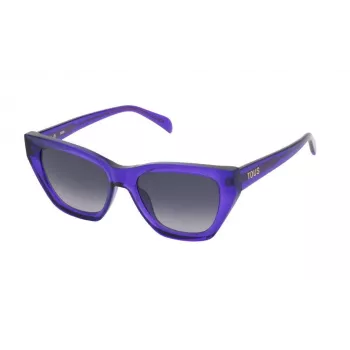 TOUS Óculos de sol de mulher STOB855303GB Havana armação quadrada em acetato lentes castanhas degradê 53 mm