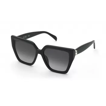 Óculos de sol quadrados de mulher TOUS em acetato STOC40S560700 Havana castanho degradê 56 mm