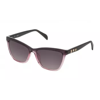 TOUS mulher STOA23-560G49 óculos de sol borboleta, armação Havana, lentes degradê castanhas, 56mm