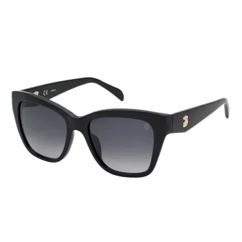 Óculos de sol TOUS para mulher STOB40-540700 - armação de acetato, lentes de policarbonato, proteção UV400, largura da lente 54 mm, preto/cinzento
