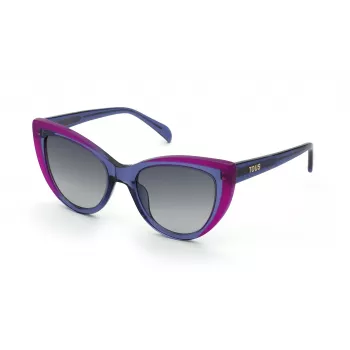 Óculos de sol de mulher TOUS STOC34V5306PJ - Armação de acetato Havana castanho, lentes castanhas degradê, 53 mm
