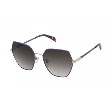 TOUS Óculos de sol de mulher STO461-570E66 Havana castanho acetato armação integral quadrado modificado