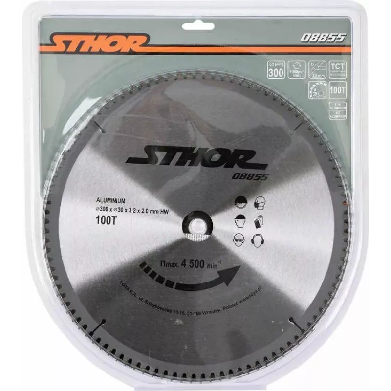 TOYA STHOR Disco de serra circular TCT 300 mm para alumínio e metais não ferrosos, 100 dentes, furo 30 mm