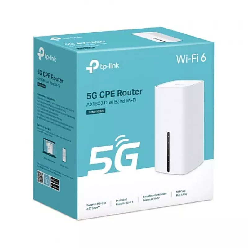 Router TP-Link Archer NX200 V1 AX1800 Dual-Band Wi-Fi 6 com 4 portas Gigabit LAN, USB 2.0, preto
