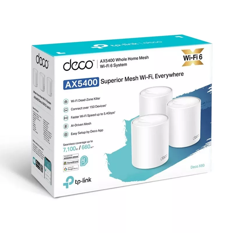 TP-Link Deco X60 V2 AX3000 Sistema Mesh Wi-Fi 6 para toda a casa (1-Pack)