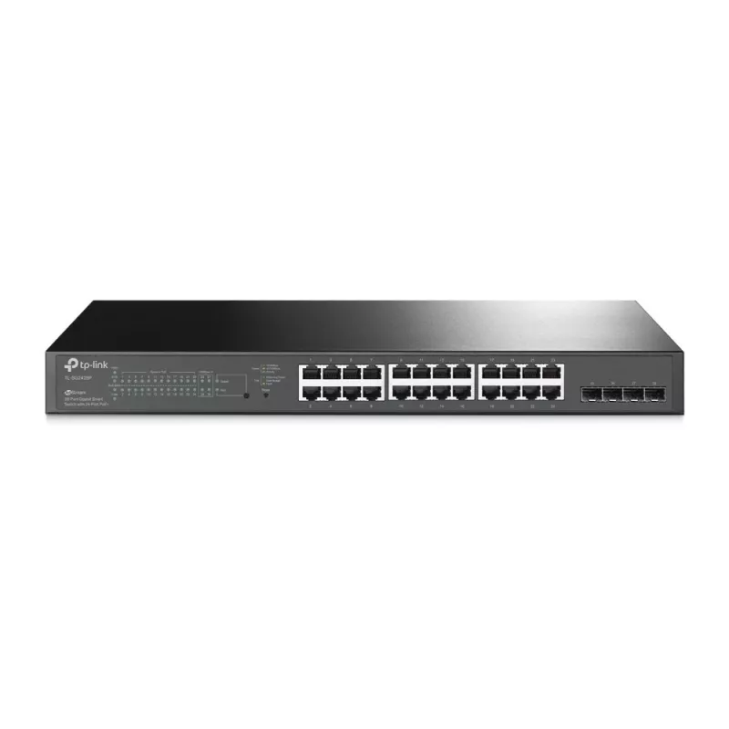 Switch TP-Link JetStream 28 portas Gigabit Smart PoE+ com 24 portas PoE+ e 4 slots SFP