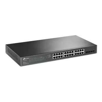 Switch TP-Link JetStream 28 portas Gigabit Smart PoE+ com 24 portas PoE+ e 4 slots SFP
