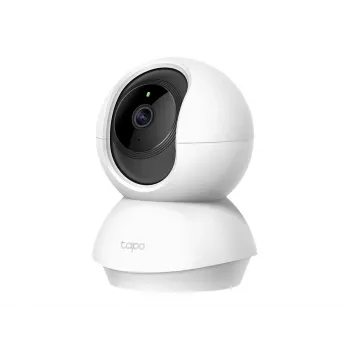 Câmara de segurança Wi-Fi TP-Link Tapo C200 Pan/Tilt, 1080p Full HD, rotação 360°, inclinação 114°, visão noturna, áudio bidirecional, slot microSD, compatível com Alexa e Google Assistant, Branco