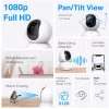 Câmara de segurança Wi-Fi para casa TP-Link Tapo C200C com rotação e inclinação, 2 MP 1080p Full HD, 360° horizontal / 114° vertical, áudio bidirecional, visão noturna até 12 m, microSD até 512 GB, branca