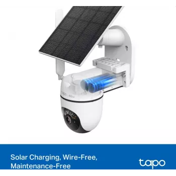 TP-LINK Tapo C615G KIT V1 Kit de câmara de segurança alimentada por energia solar - Câmara de vigilância de rede PTZ exterior, à prova de pó/intempéries, cor dia e noite
