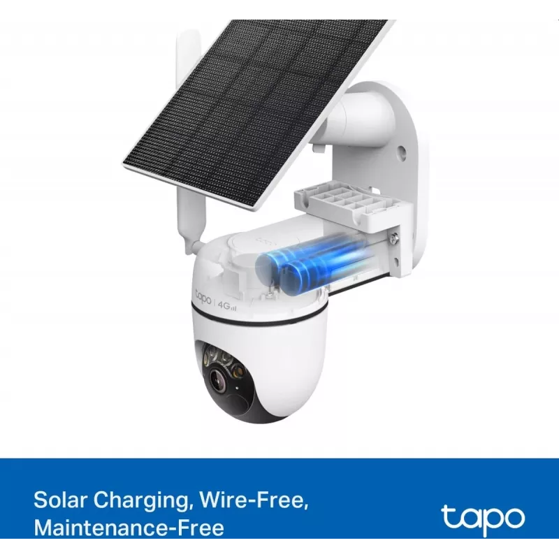TP-LINK Tapo C615G KIT V1 Kit de câmara de segurança alimentada por energia solar - Câmara de vigilância de rede PTZ exterior, à prova de pó/intempéries, cor dia e noite