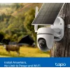 TP-LINK Tapo C615G KIT V1 Kit de câmara de segurança alimentada por energia solar - Câmara de vigilância de rede PTZ exterior, à prova de pó/intempéries, cor dia e noite