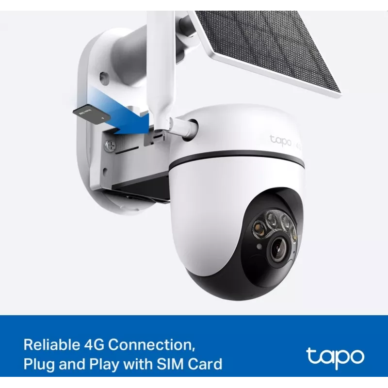 TP-LINK Tapo C615G KIT V1 Kit de câmara de segurança alimentada por energia solar - Câmara de vigilância de rede PTZ exterior, à prova de pó/intempéries, cor dia e noite