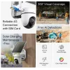 TP-LINK Tapo C615G KIT V1 Kit de câmara de segurança alimentada por energia solar - Câmara de vigilância de rede PTZ exterior, à prova de pó/intempéries, cor dia e noite