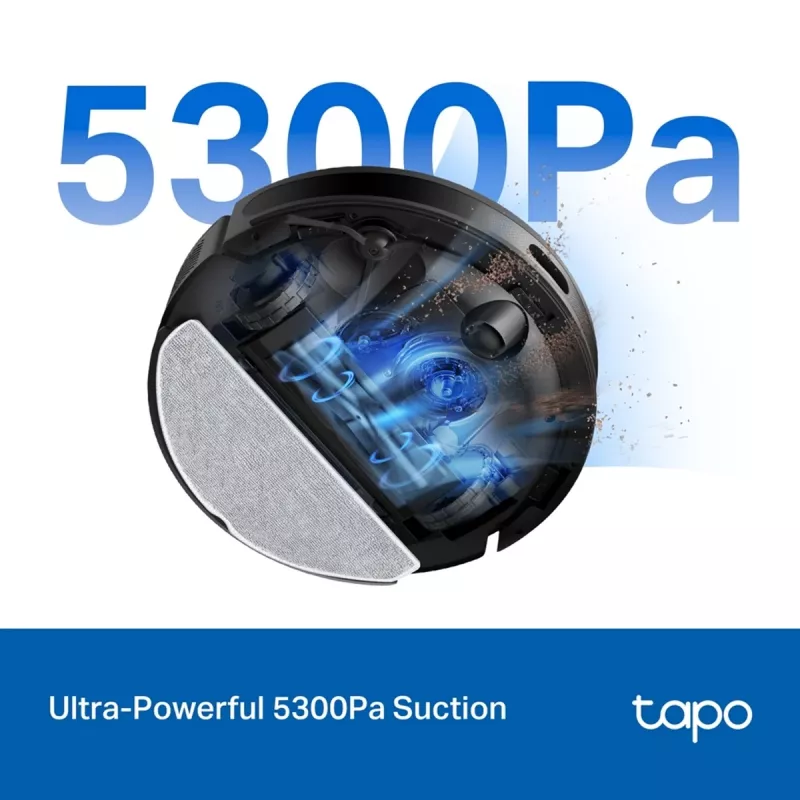 TP-Link Tapo RV20 Max Plus Aspirador e Robô de Lavagem com Estação de Recolha, Navegação LiDAR, 4200 Pa de Sucção, Bateria 2600 mAh, Wi-Fi, Alexa e Google Assistant
