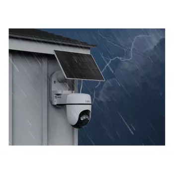 Câmara de vigilância rotativa/inclinável com alimentação solar TP-Link Tapo TC90 KIT, 2K QHD, exterior, bateria e solar, IP65, visão noturna a cores, sem fios, 1 câmara