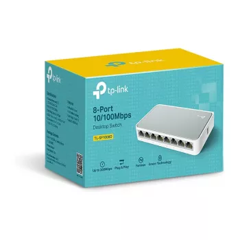 Switch Fast Ethernet de secretária TP-Link TL-SF1008D V12.4 8 portas 10/100Mbps