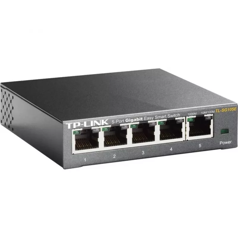 TP-LINK TL-SG105E(UN) Switch Gigabit Ethernet L2 gerido, 5 portas, 10/100/1000 Mbps