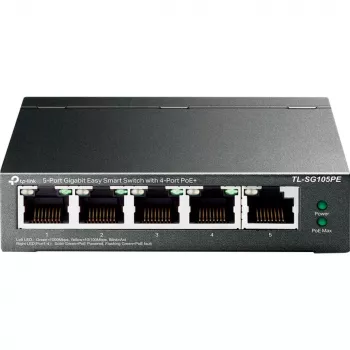 Switch Gigabit Easy Smart TP-Link TL-SG105PE com 4 portas PoE+