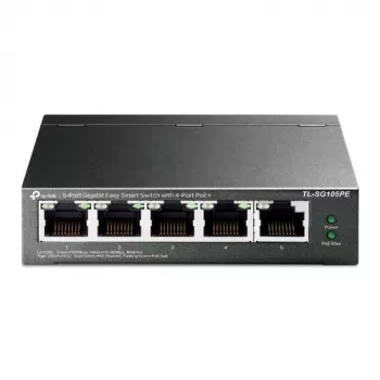 Switch Gigabit Easy Smart TP-Link TL-SG105PE com 4 portas PoE+