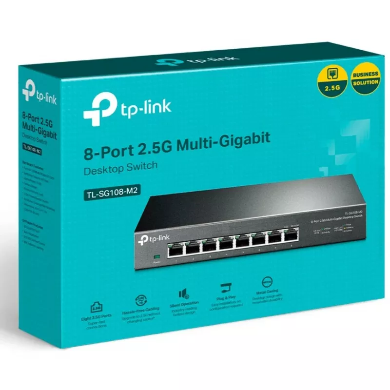 Switch não gerido TP-LINK TL-SG108-M2 V3.0 8 portas 2.5G Multi-Gigabit
