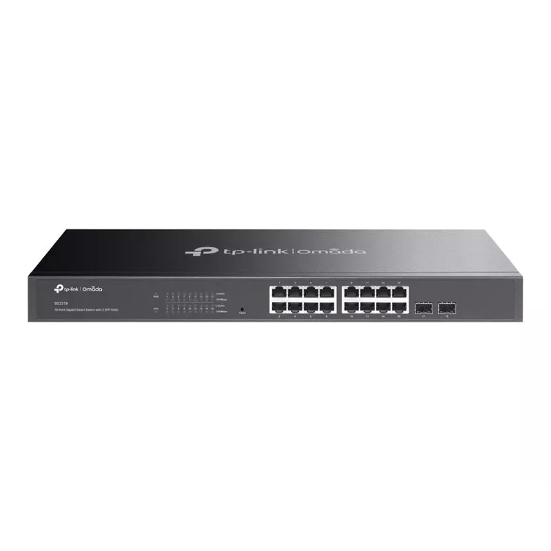TP-LINK TL-SG2218 switch gerido Gigabit L2+ de 16 portas com 2 slots SFP, 150W PoE+