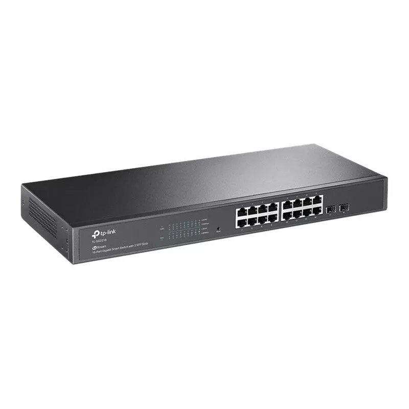 TP-LINK TL-SG2218 switch gerido Gigabit L2+ de 16 portas com 2 slots SFP, 150W PoE+