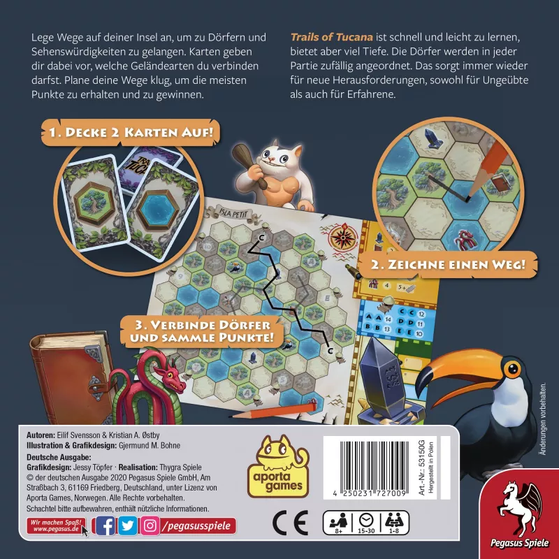Jogo de tabuleiro Trails of Tucana - Flip & Write