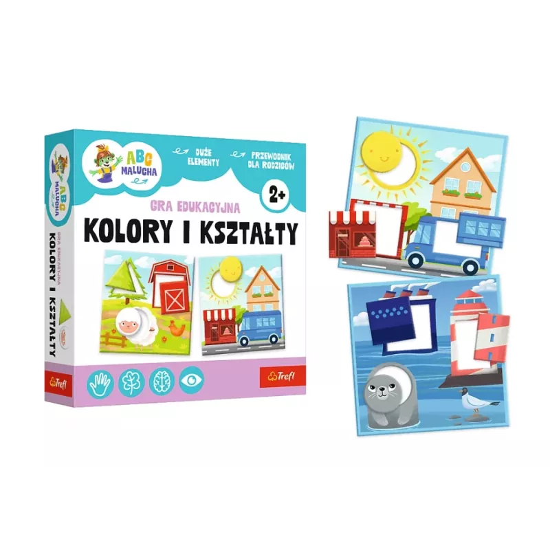 TREFL GRY Jogo educativo Cores e Formas ABC para crianças pequenas Família Treflik Trefl 02904