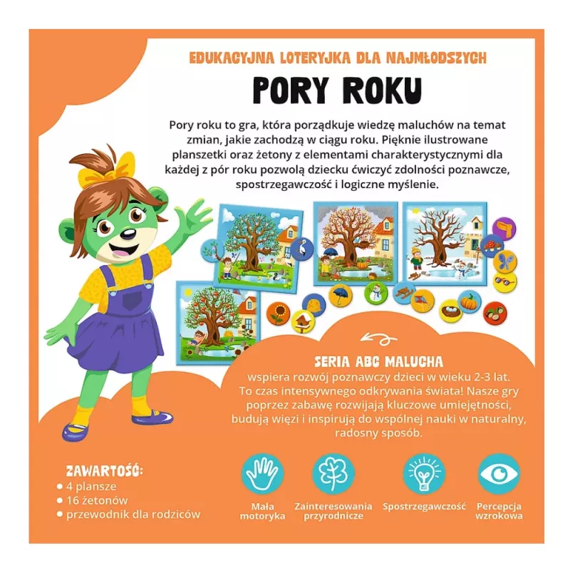 TREFL GRY Jogo educativo Estações do Ano ABC para crianças pequenas Família Treflik Trefl 02906