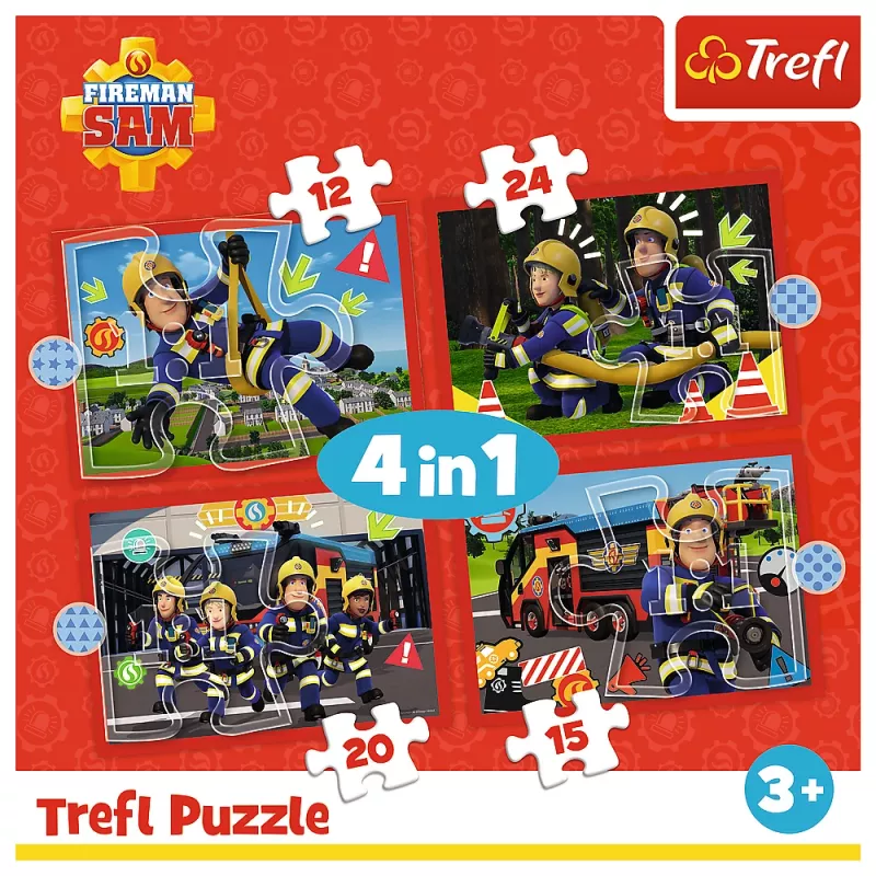 TREFL PUZZLE Puzzle 4 em 1 - Adventures of Fireman Sam