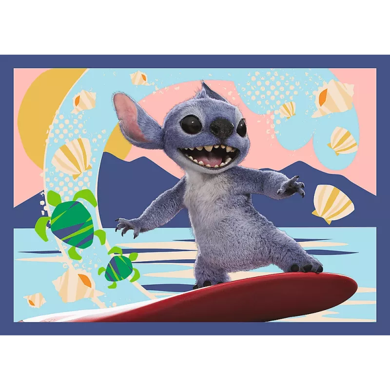 TREFL PUZZLE Puzzle 4 em 1 – Férias havaianas – Disney Stitch Trefl 34666