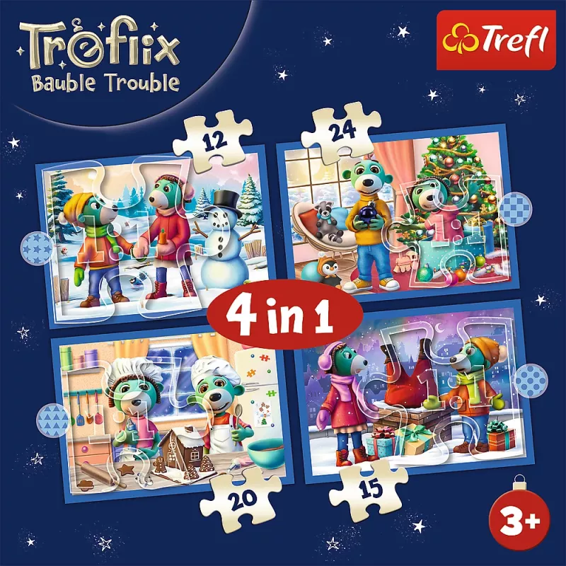TREFL PUZZLE Puzzle 4 em 1 – Está a nevar com os Trefliks – Trefl 34657
