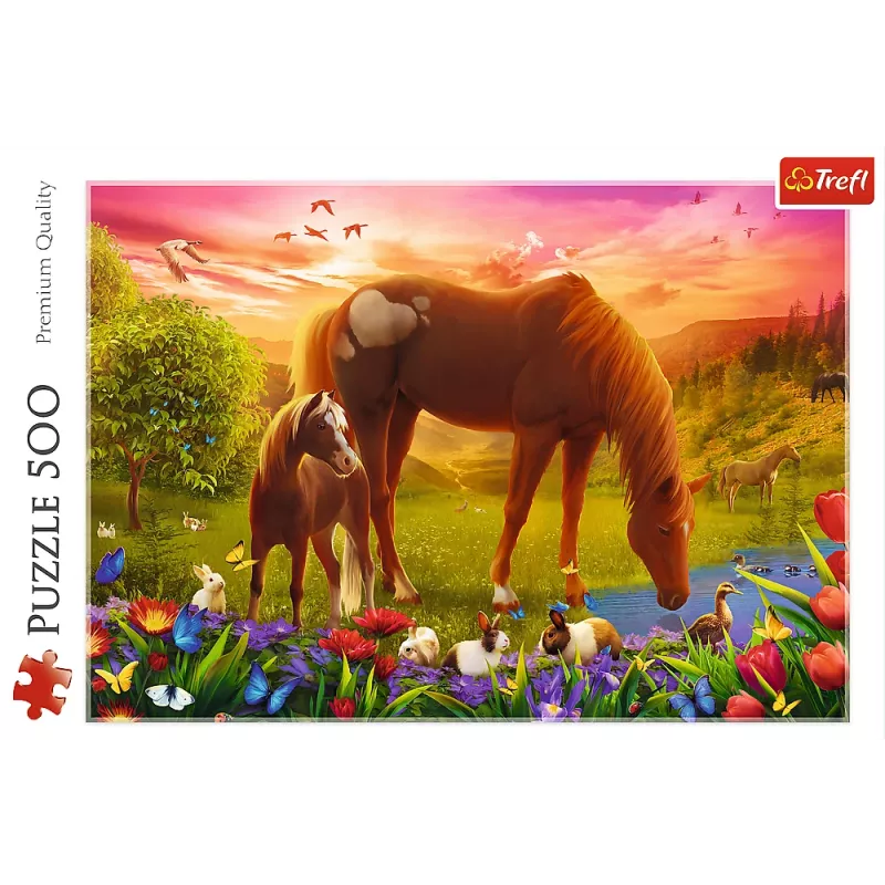 Puzzle TREFL 500 - Cavalos no prado