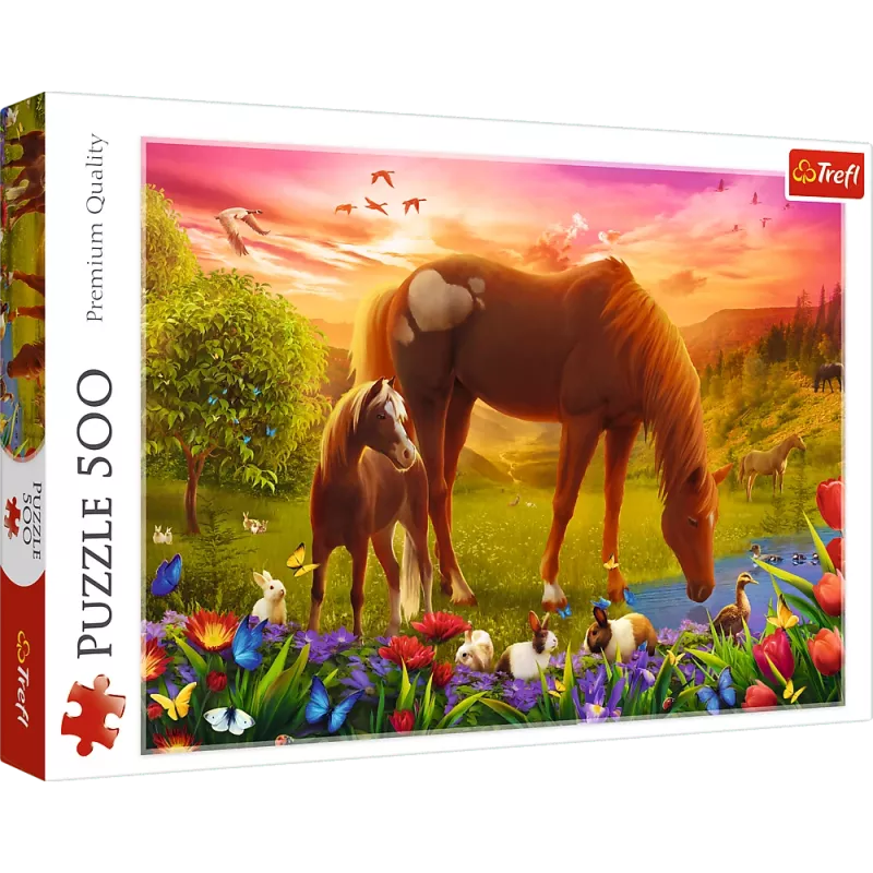 Puzzle TREFL 500 - Cavalos no prado
