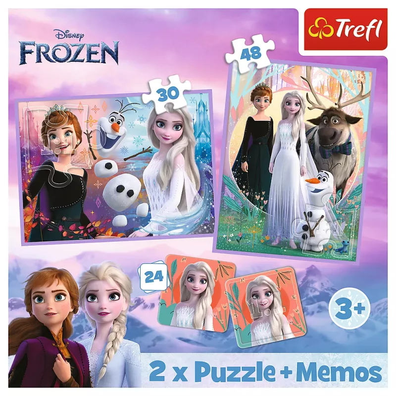 TREFL PUZZLE Puzzle - 2 em 1 + Memos Princesses in Their Land - Disney Frozen 2 93335