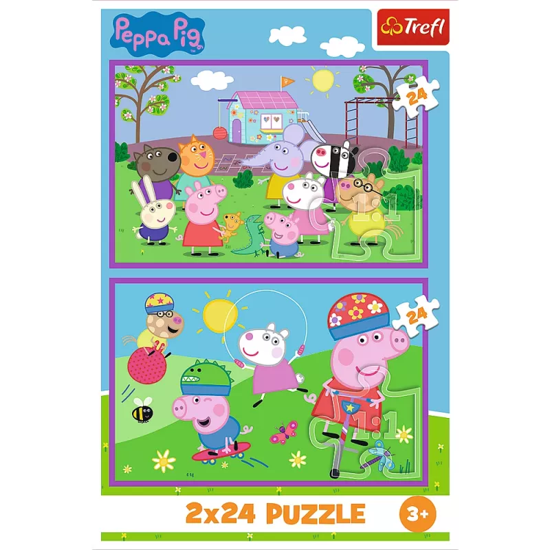 TREFL PUZZLE Puzzle - 2x24 - Peppa no parque infantil - Peppa Pig 34435