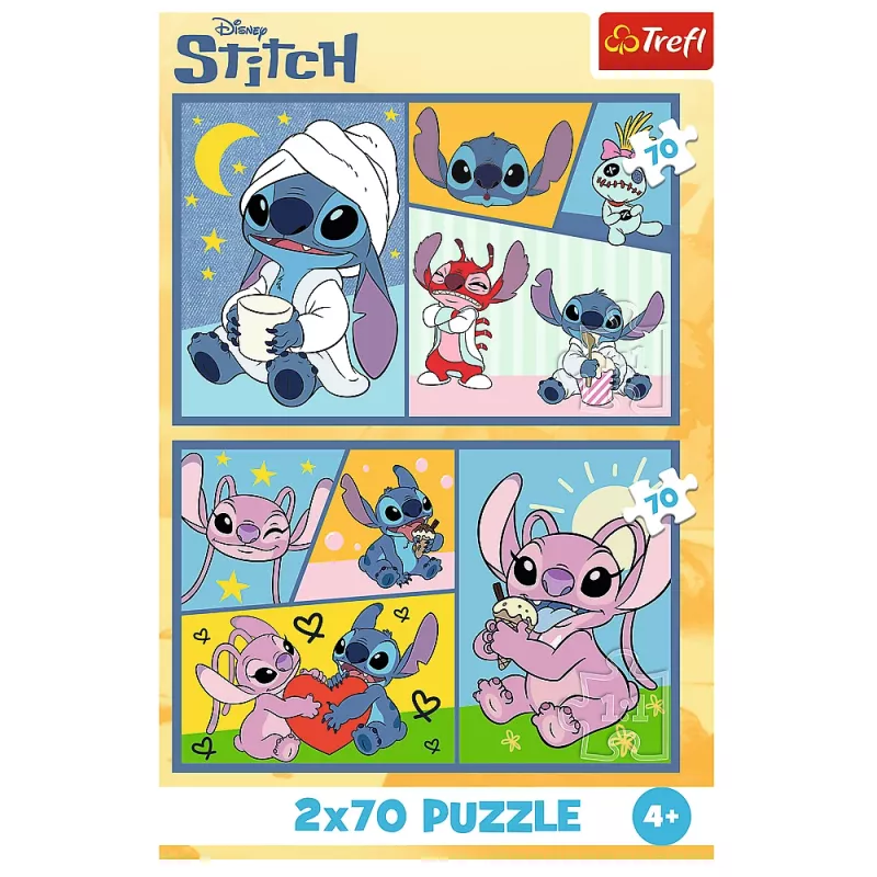 TREFL PUZZLE Puzzle 2x70 Não há tédio com o Stitch Disney Lilo Stitch Trefl 34444