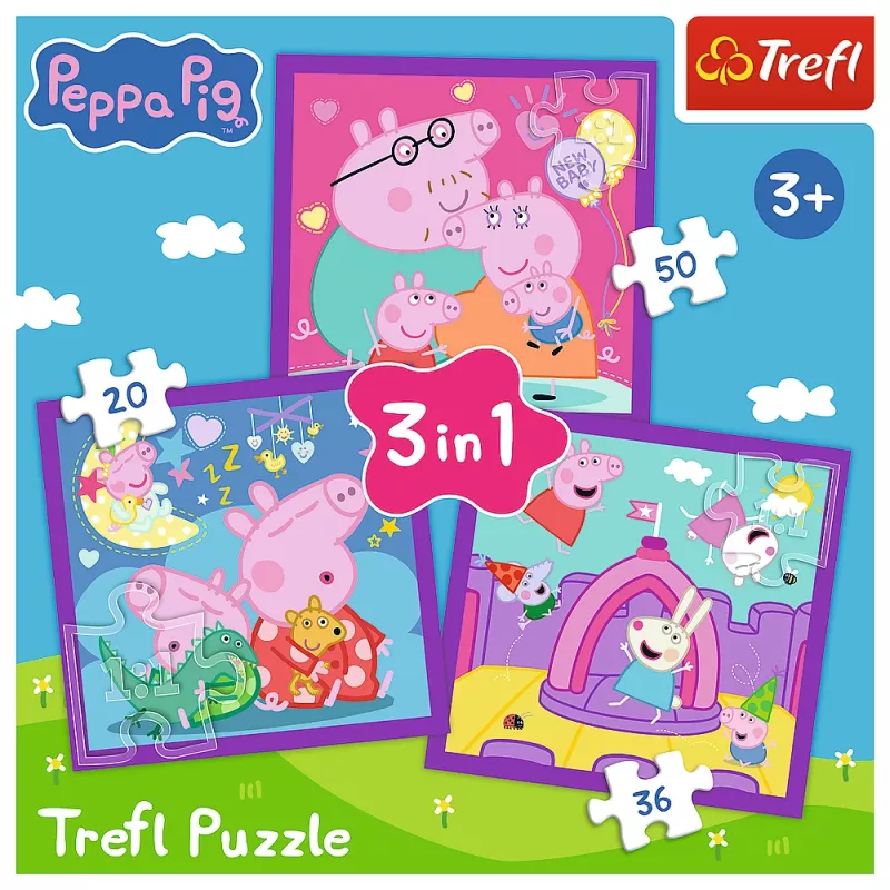 TREFL PUZZLE Puzzle - 3 em 1 - Peppa Pig's Habits Trefl 34893