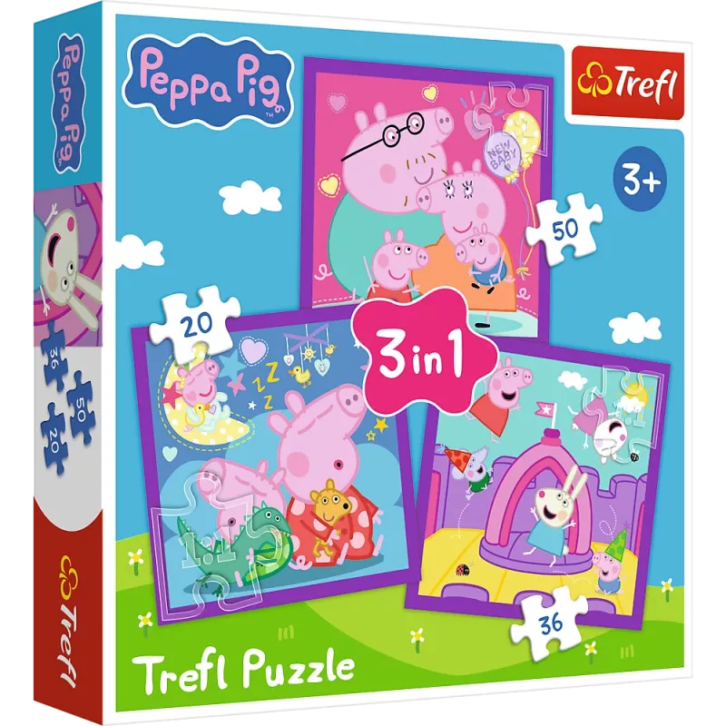 TREFL PUZZLE Puzzle - 3 em 1 - Peppa Pig's Habits Trefl 34893