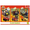 Puzzle - 3x50 - Fireman Sam Feuerwache Besatzung