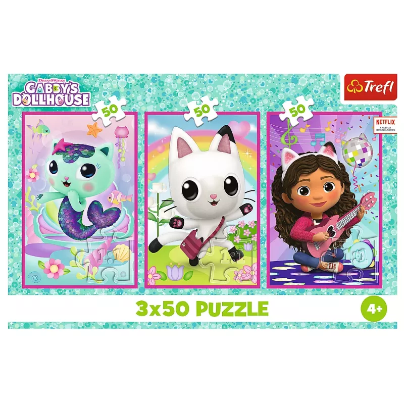 Puzzle 3x50 - Meet Gabby and the Gabbys Dollhouse Trefl 34876