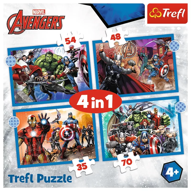 TREFL PUZZLE Puzzle 4 em 1 Brave Avengers 26006